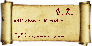Várkonyi Klaudia névjegykártya
